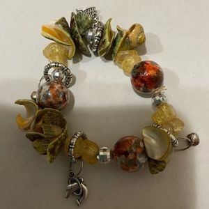 𝅺COASTAL seashell bracelet with necklace